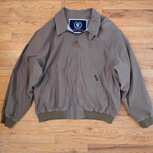Vintage Caesars Palace Casino Mens Brown Jacket Coat XXL 2XL Las Vegas Rare Logo - Picture 1 of 9